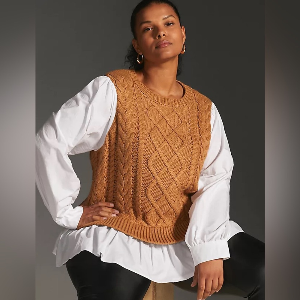 Anthropologie Camel Knit Pullover XL. Brand new, without tags.  Never worn.